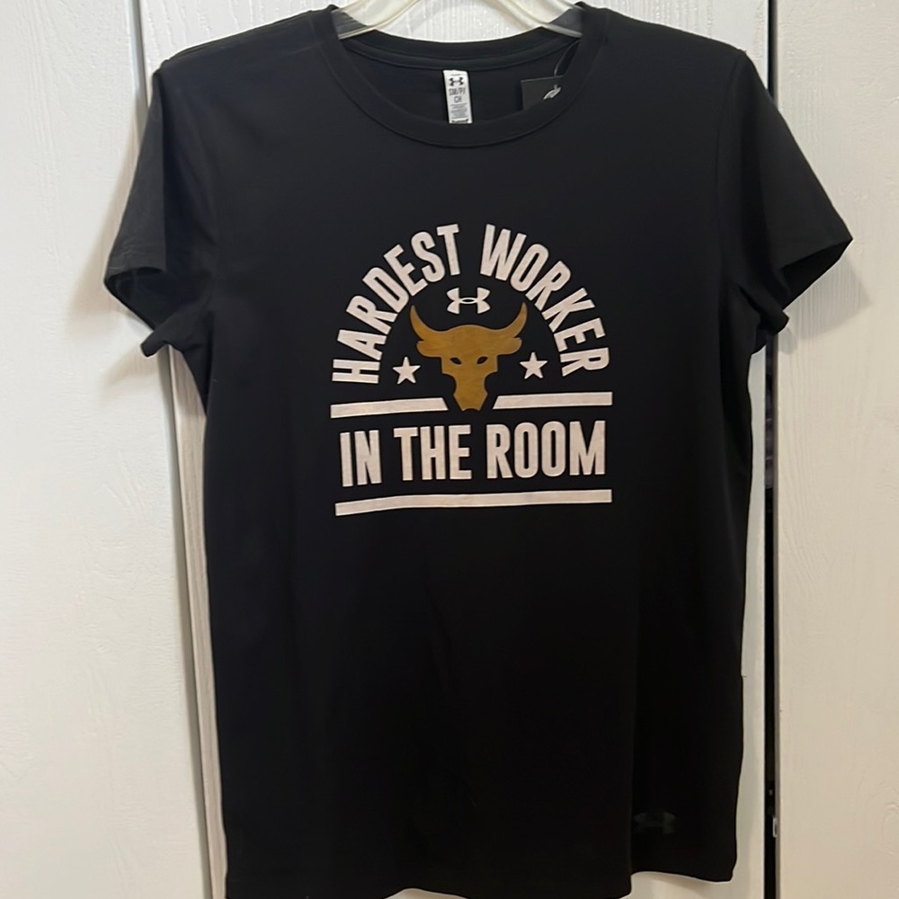 New with tags under armor size small hardest worker in the room T-shirt